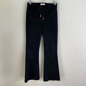Frame Womens 26 Laceup Crop Flare Leg Jean Black High Rise
